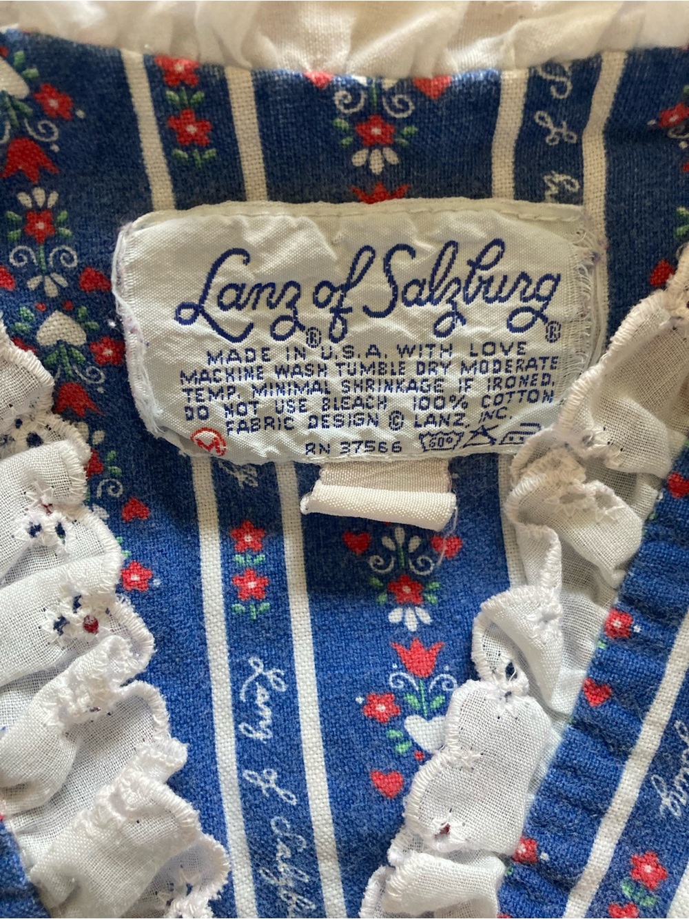 Vintage Lanz of Salzburg 100% cotton flannel nightgown S/M